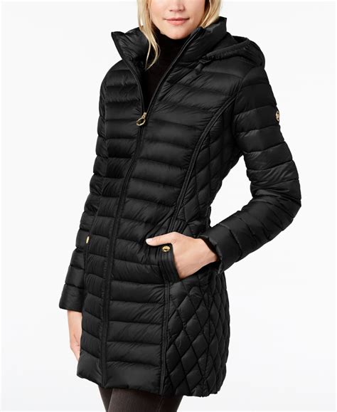 michael kors hooded puffer down coat|michael kors removable hood coats.